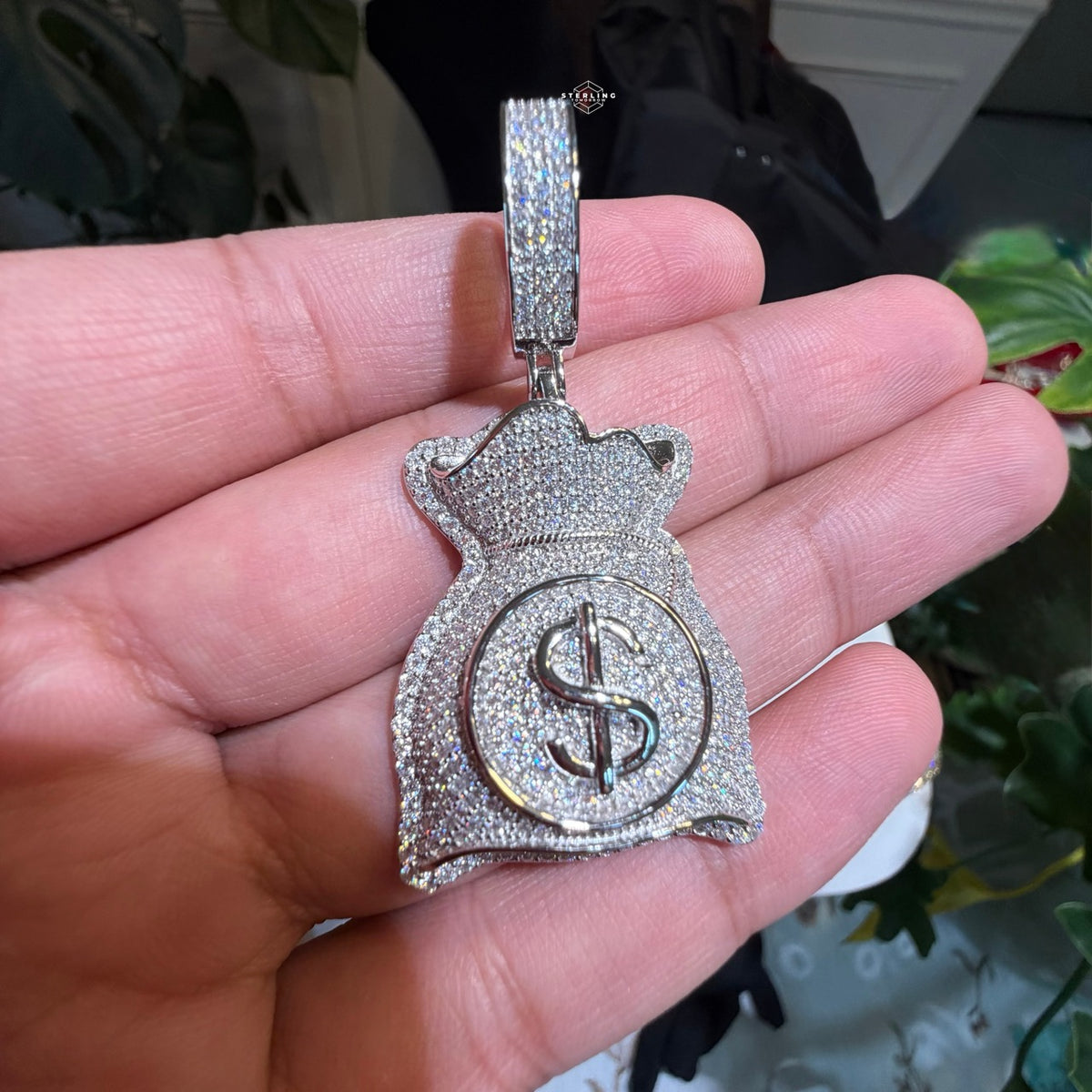 Moissanite Moneybag Pendant