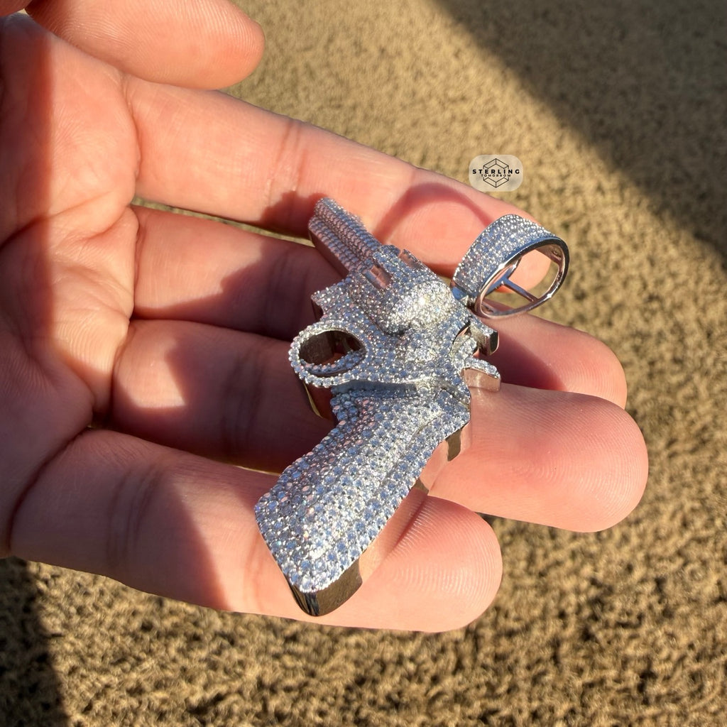 Moissanite Iced Revolver Gun Pendant