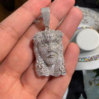 Moissanite Jesus Flower Pendant + Rope Chain