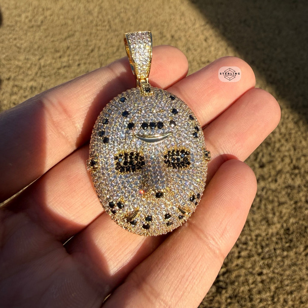Hockey Iced Mask Out 14K Gold Plated Pendant