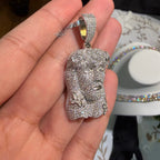 Moissanite Jesus Flower Pendant + Rope Chain