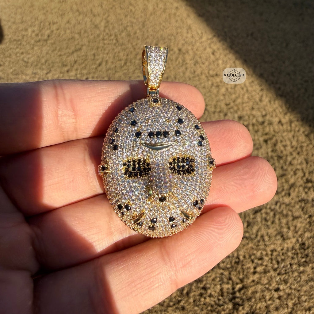 Hockey Iced Mask Out 14K Gold Plated Pendant
