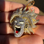 Dragon Fighter 14K Gold Plated Iced Pendant