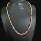 5mm Rose Gold Rope Chain Necklace 22 Inch 925 Sterling Silver Vermeil Made in Italy Heavy Italian Chain