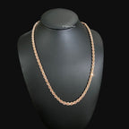 5mm Rose Gold Rope Chain Necklace 22 Inch 925 Sterling Silver Vermeil Made in Italy Heavy Italian Chain