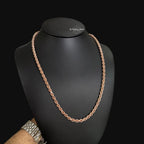 5mm Rose Gold Rope Chain Necklace 22 Inch 925 Sterling Silver Vermeil Made in Italy Heavy Italian Chain