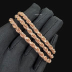 5mm Rose Gold Rope Chain Necklace 22 Inch 925 Sterling Silver Vermeil Made in Italy Heavy Italian Chain