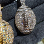 Iced Out Football Pendant + Steel Rope Chain