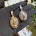 Iced Out Football Pendant + Steel Rope Chain