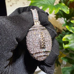 Iced Out Football Pendant + Steel Rope Chain