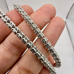 Ice Chain - Rhodium - 925 Silver - 4mm 22"