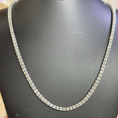 Ice Chain - Rhodium - 925 Silver - 4mm 22"
