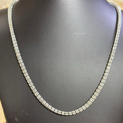 Ice Chain - Rhodium - 925 Silver - 4mm 22"