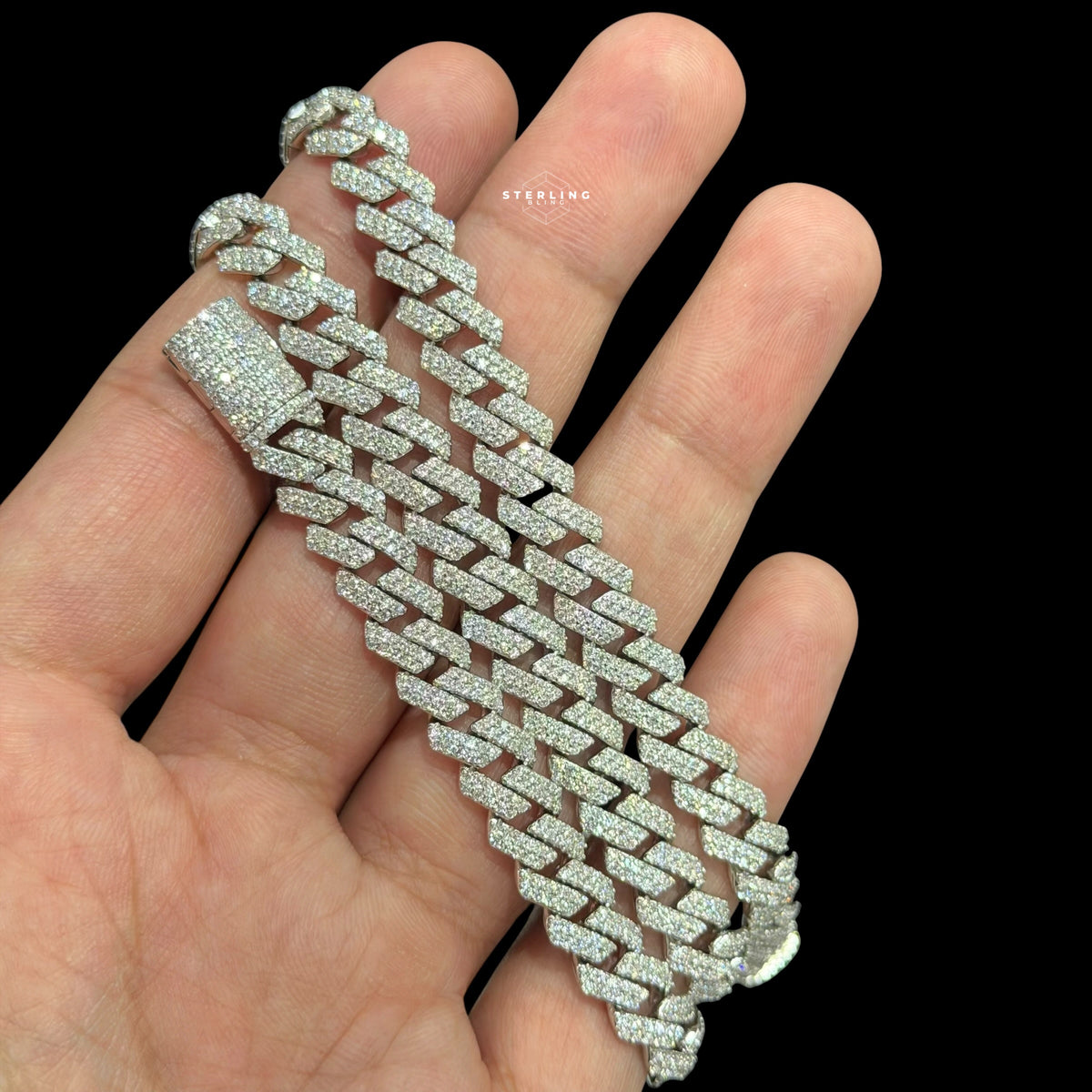 Moissanite Prong Cuban Chain 8mm 22"