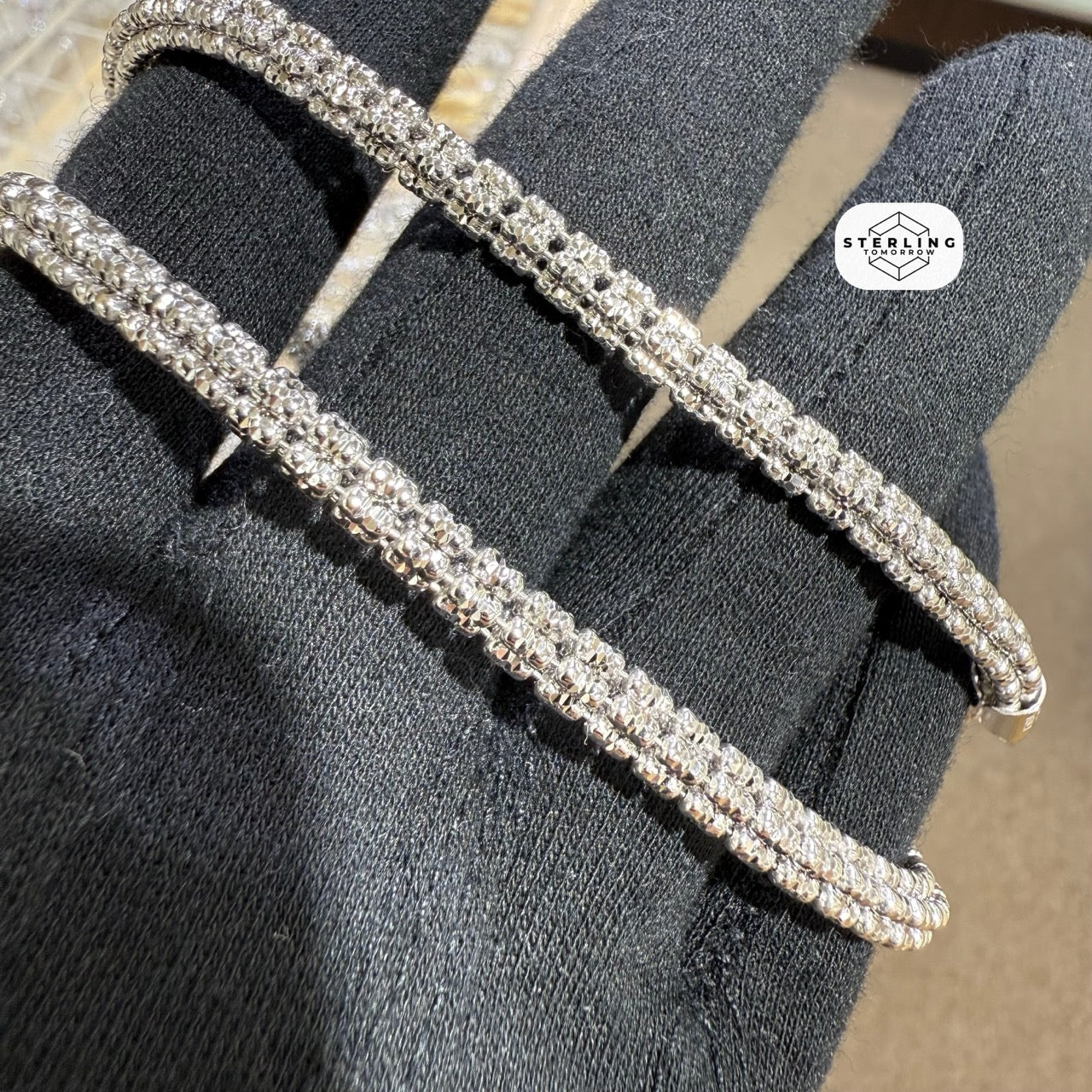 Ice Bracelet - Rhodium - 925 Silver - 4mm 8"