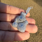 Moneybags Iced Out Pendant 14k White Gold Plated