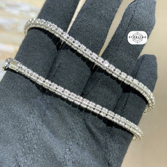 Ice Bracelet - Rhodium - 925 Silver - 4mm 8"