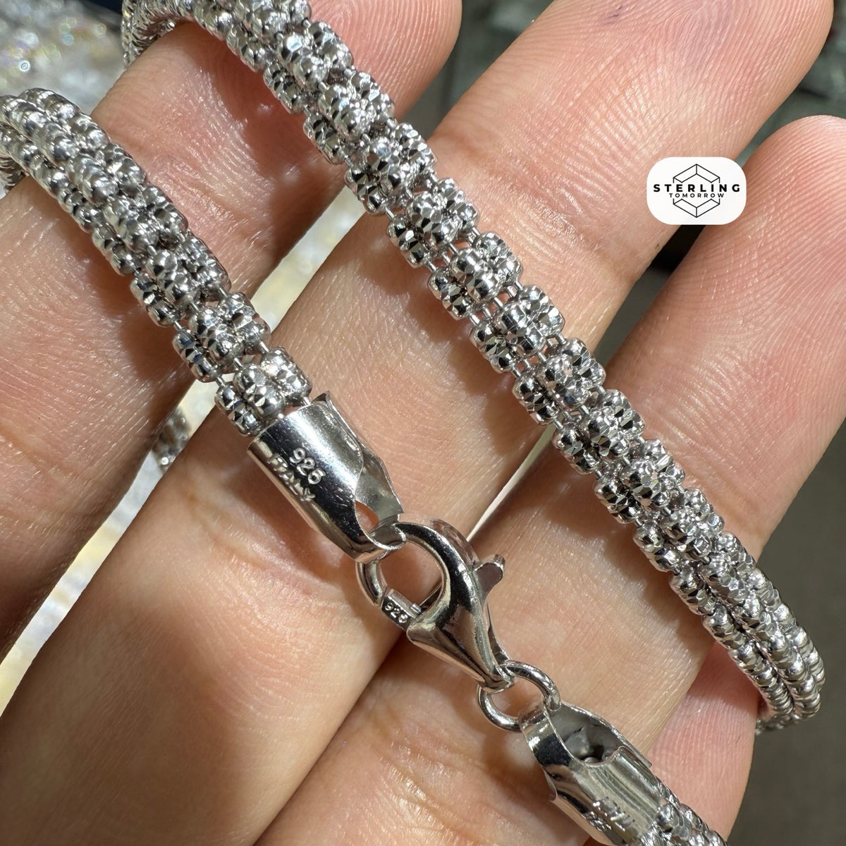 Ice Bracelet - Rhodium - 925 Silver - 4mm 8"