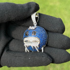 Blue Frozen Emoji Iced Out Pendant