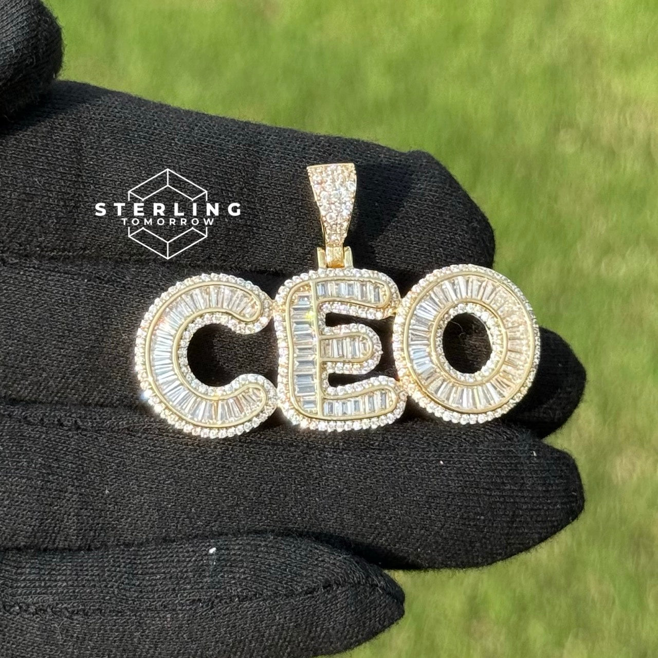 CEO Baguette Gold Tone Pendant