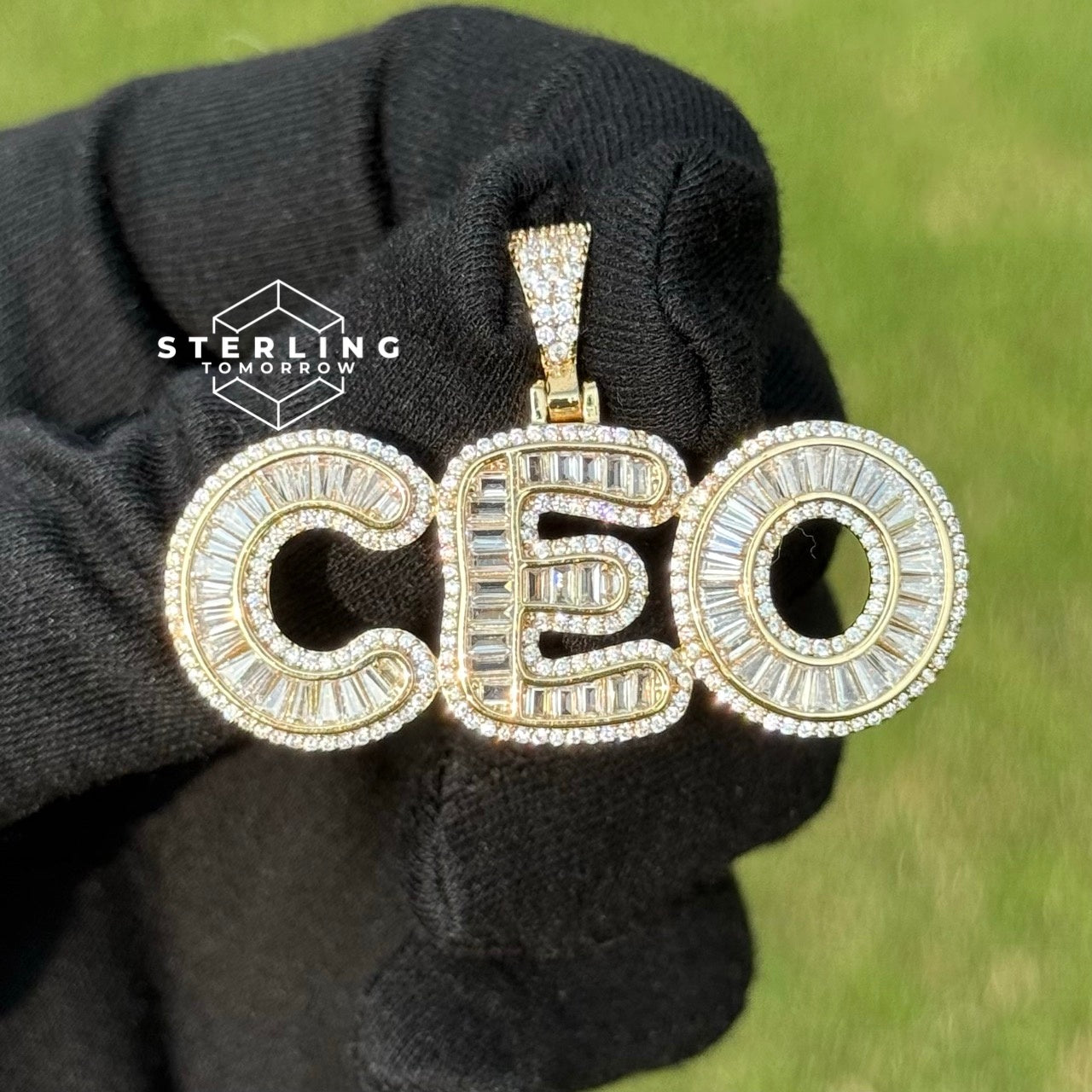 CEO Baguette Gold Tone Pendant