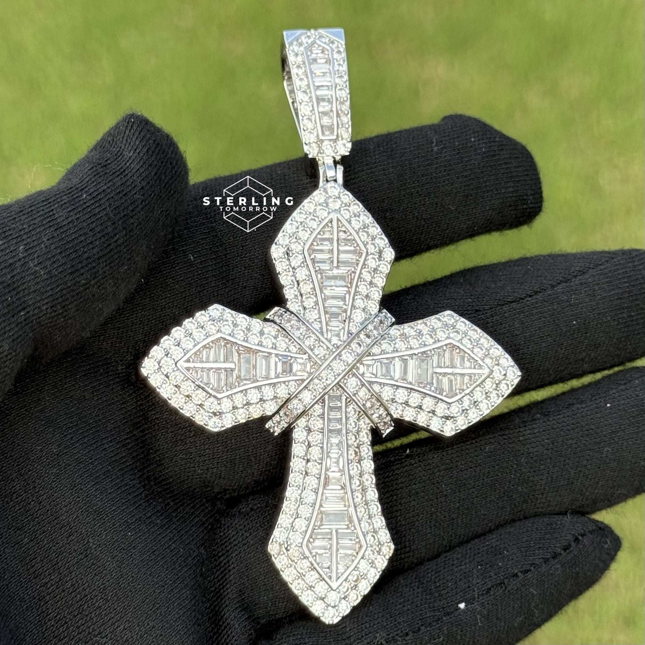 Designer Cross Iced Out Pendant