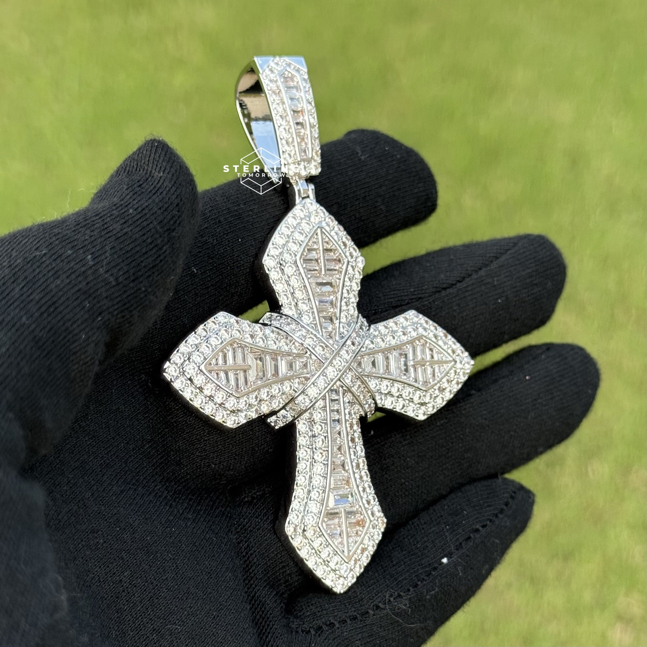 Designer Cross Iced Out Pendant