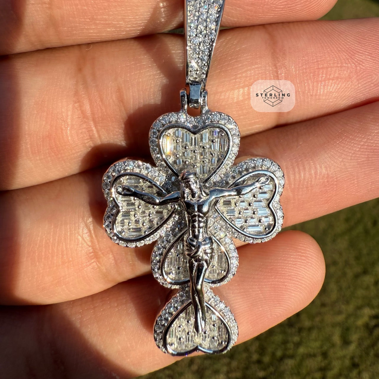 Moissanite Jesus Cross Crucifix Pendant