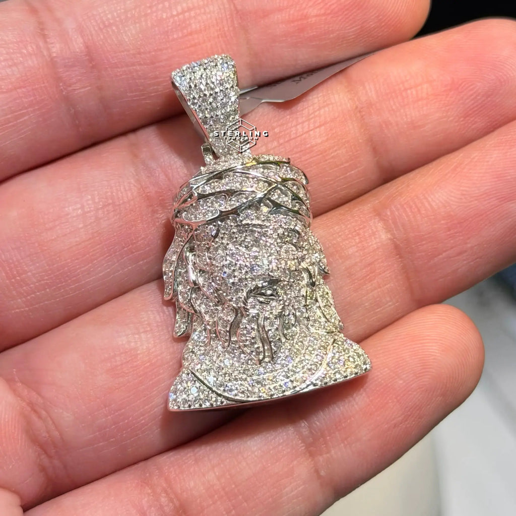 Moissanite Jesus Bust Pendant