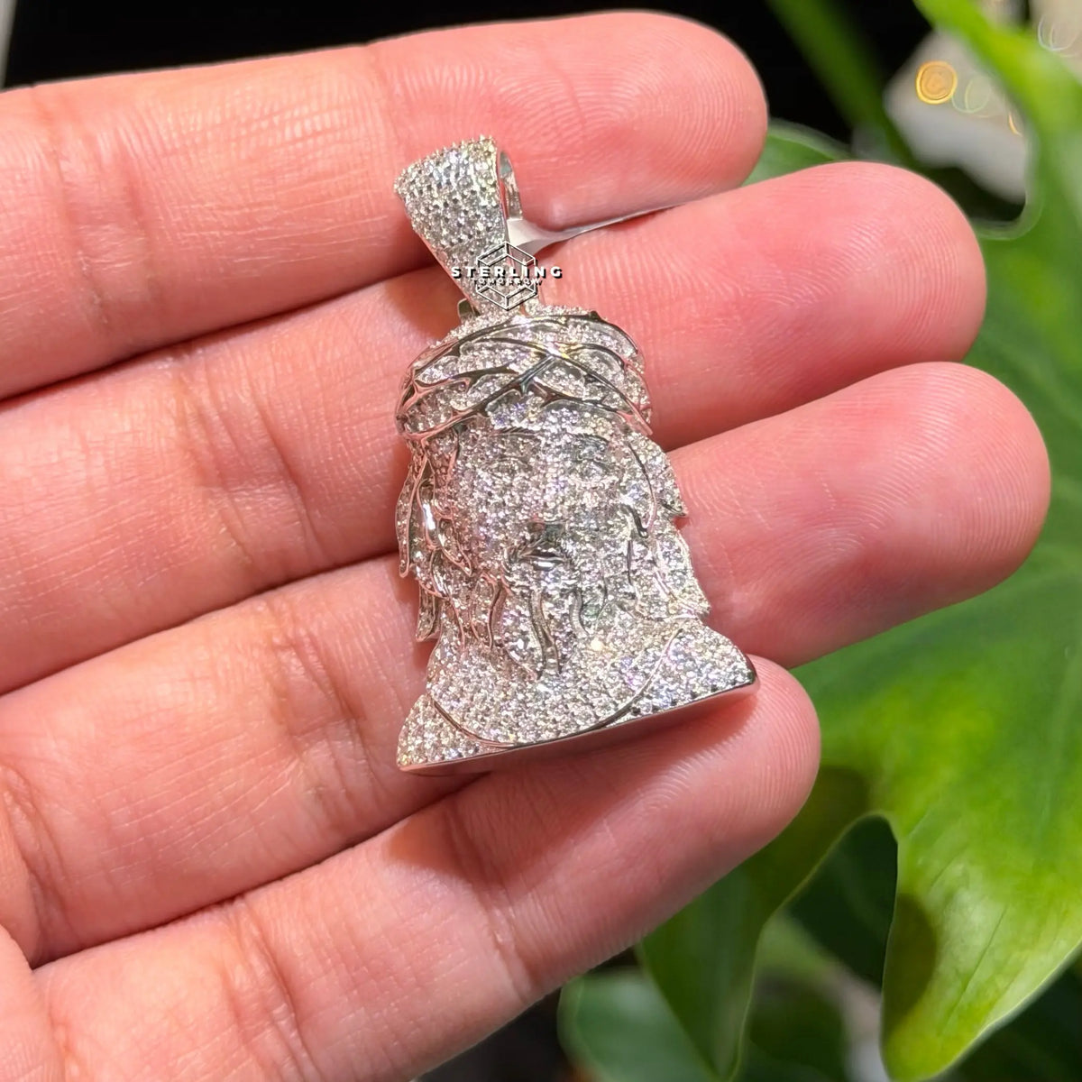Moissanite Jesus Bust Pendant