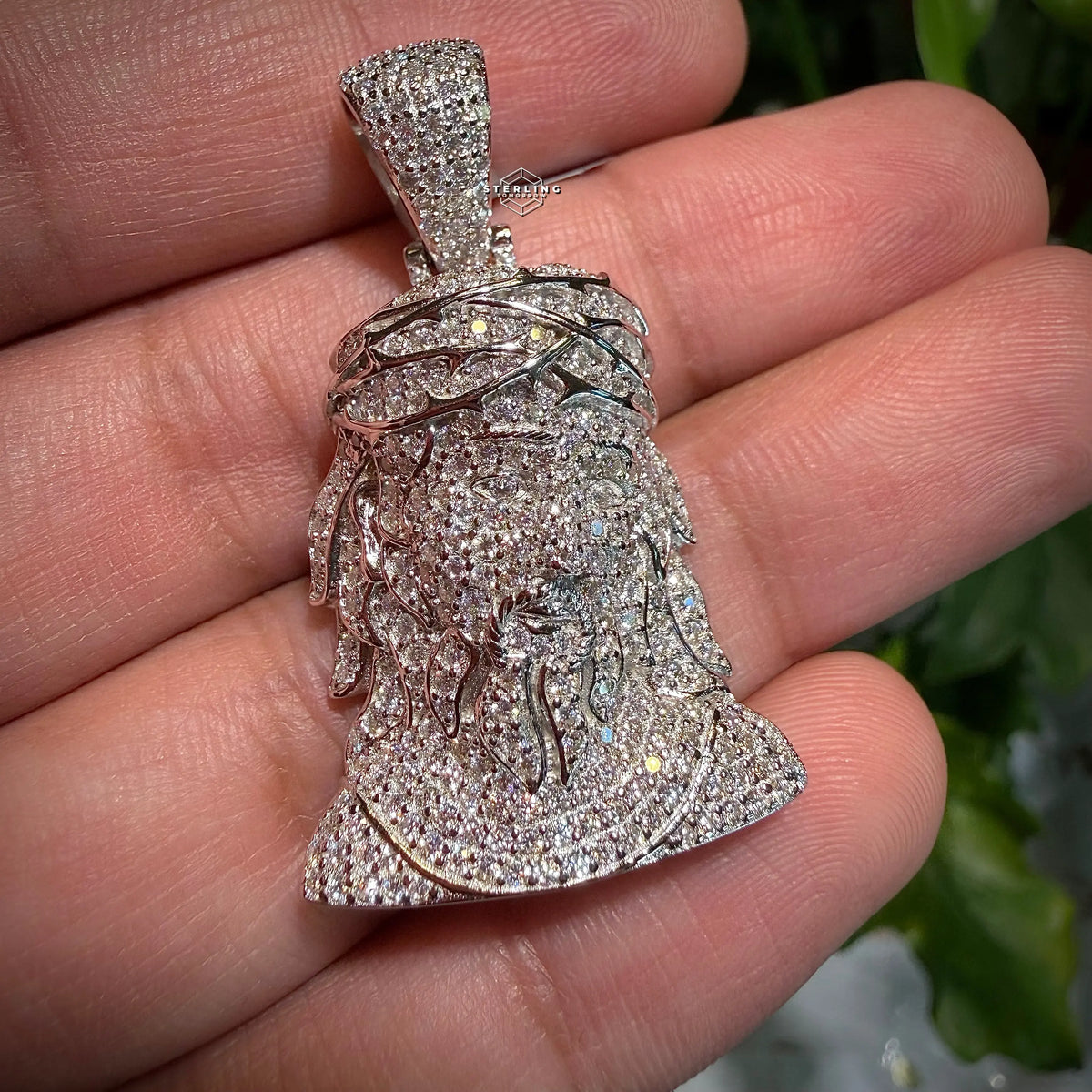 Moissanite Jesus Bust Pendant