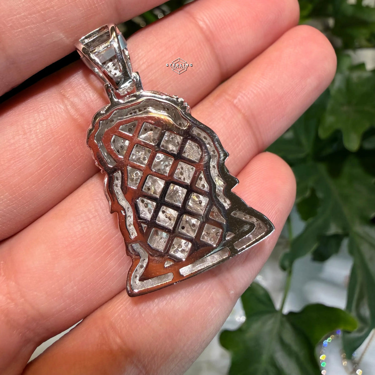 Moissanite Jesus Bust Pendant