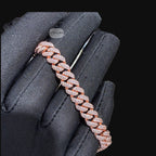 8mm Miami Cuban Link Moissanite Bracelet 8” Rose Gold Over 925 Sterling Silver Iced Out Diamond Look Bracelet for Men Women Hip Hop Jewelry Gift (Copy)