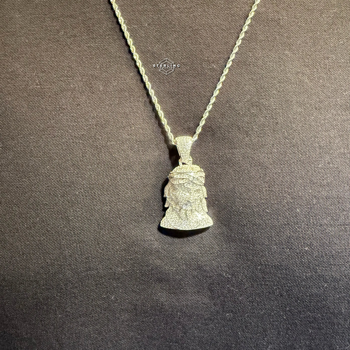 Moissanite Jesus Bust Pendant