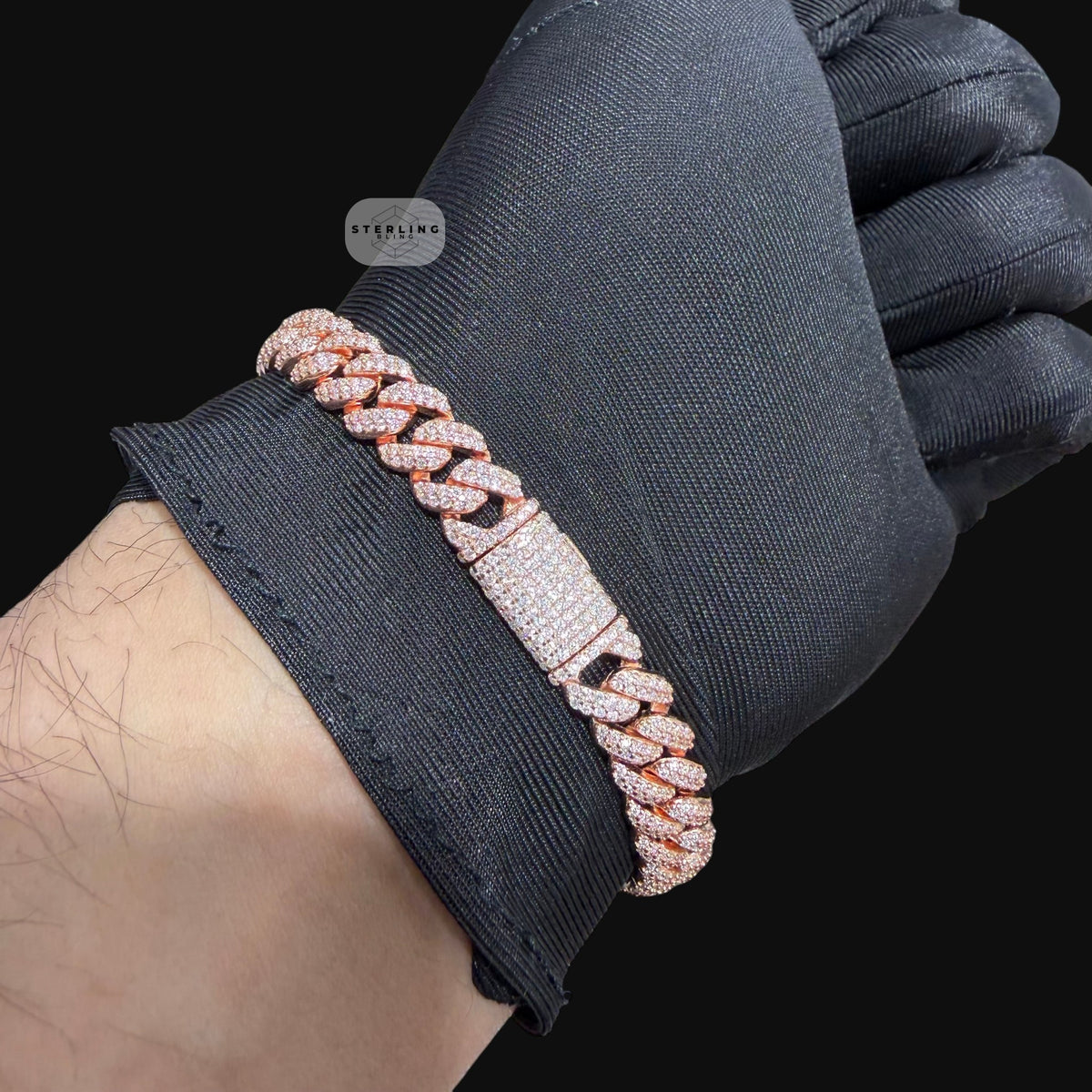 8mm Miami Cuban Link Moissanite Bracelet 8” Rose Gold Over 925 Sterling Silver Iced Out Diamond Look Bracelet for Men Women Hip Hop Jewelry Gift (Copy)