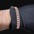 8mm Miami Cuban Link Moissanite Bracelet 8” Rose Gold Over 925 Sterling Silver Iced Out Diamond Look Bracelet for Men Women Hip Hop Jewelry Gift (Copy)