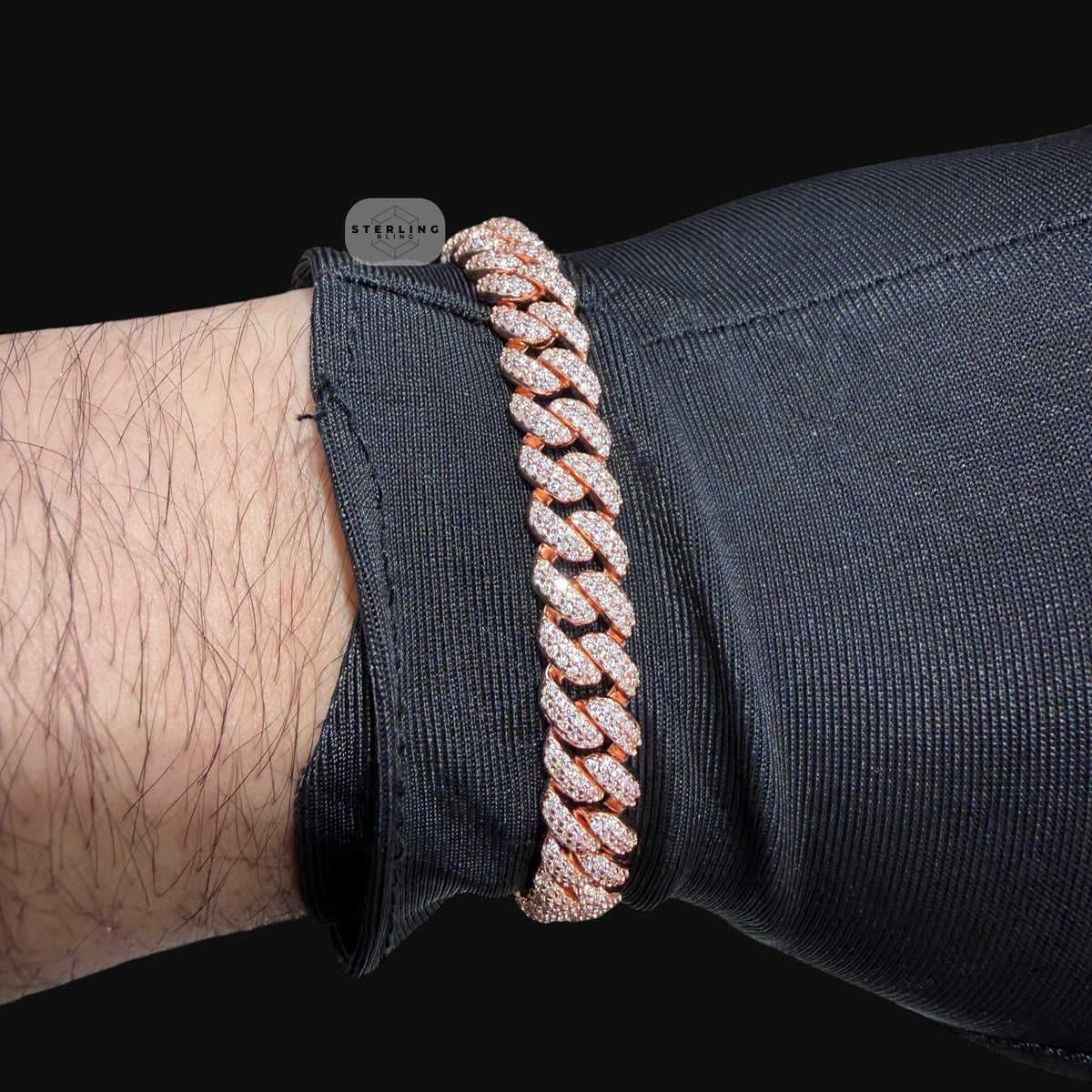 8mm Miami Cuban Link Moissanite Bracelet 8” Rose Gold Over 925 Sterling Silver Iced Out Diamond Look Bracelet for Men Women Hip Hop Jewelry Gift (Copy)