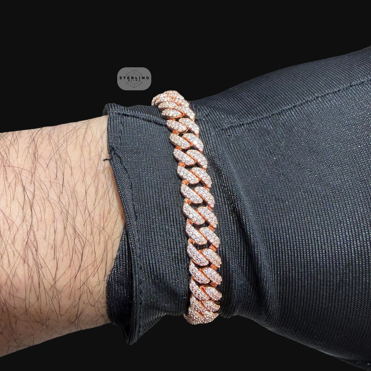 8mm Miami Cuban Link Moissanite Bracelet 8” Rose Gold Over 925 Sterling Silver Iced Out Diamond Look Bracelet for Men Women Hip Hop Jewelry Gift (Copy)