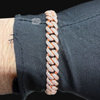 8mm Miami Cuban Link Moissanite Bracelet 8” Rose Gold Over 925 Sterling Silver Iced Out Diamond Look Bracelet for Men Women Hip Hop Jewelry Gift (Copy)