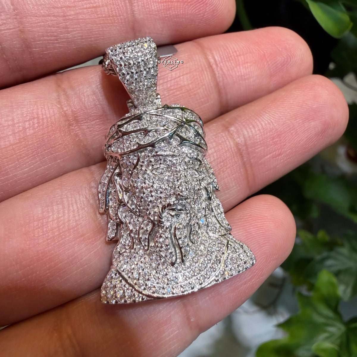 Moissanite Jesus Bust Pendant