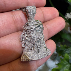 Moissanite Jesus Bust Pendant