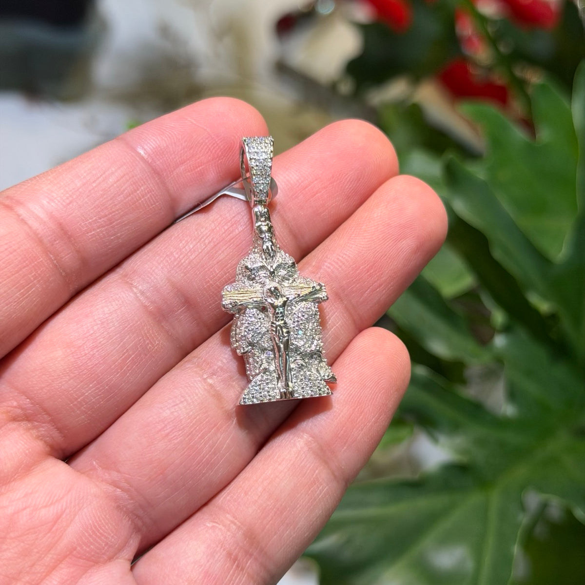 Moissanite Small Jesus Crucifix Pendant