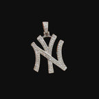 Moissanite NY Pendant VVS D 925 Sterling Silver w/ 22" Italy 925 Silver Box Chain
