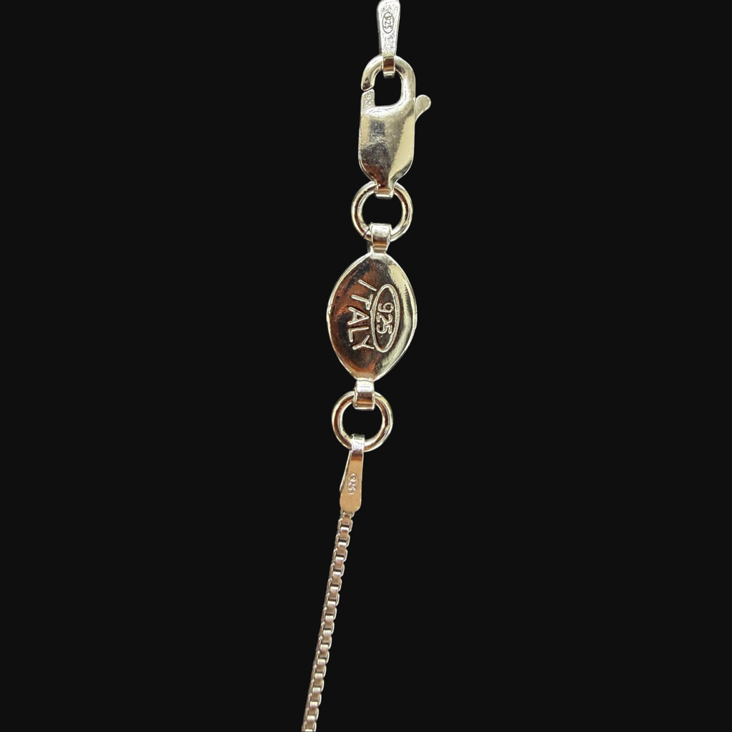 Moissanite NY Pendant VVS D 925 Sterling Silver w/ 22" Italy 925 Silver Box Chain
