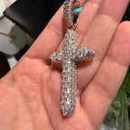 Moissanite Pear Cut Cross Pendant