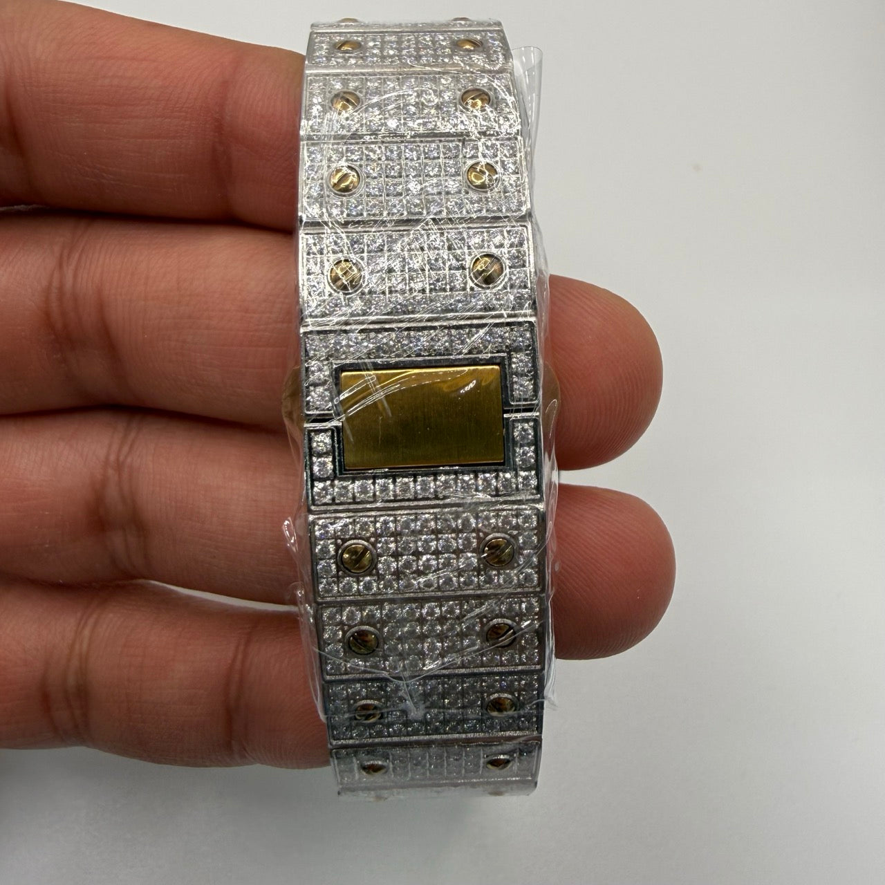 Yellow Skeleton Moissanite Watch