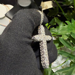 Moissanite Pear Cut Cross Pendant