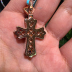 Moissanite Rose Color Cross Pendant