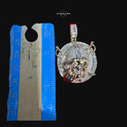 Iced Out Pirate Skull Pendant Necklace Gold CZ Baguette Hip Hop Skull Charm with Free Rope Chain