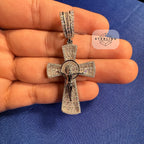 Moissanite Crucifix Cross Jesus Pendant 925 Silver Iced Out Steel Rope Chain